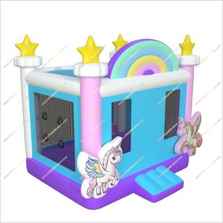 3D Unicorn Inflatable Bounce House Birthday Party Rainbow With Star Jumping Castle Hire Near Me