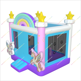 3D Unicorn Inflatable Bounce House Birthday Party Rainbow With Star Jumping Castle Hire Near Me
