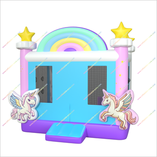 3D Unicorn Inflatable Bounce House Birthday Party Rainbow With Star Jumping Castle Hire Near Me