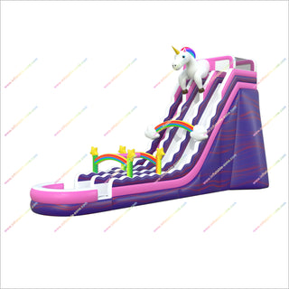 Unicorn Inflatable Water Slide Rainbow Decorations Large Inflatable Double Water Slide Slip And Slide Pool Party