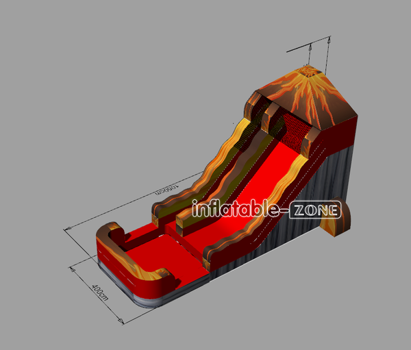 Inflatable-Zone Design Fun Volcano Curve Inflatable Slide Big Blow Up Water Slide Into Pool
