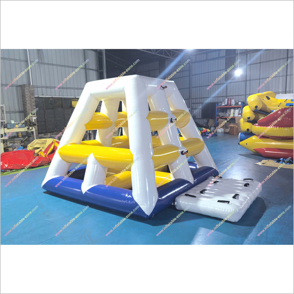 Giant Pyramid Inflateable Water Park Floating Inflatable Pyramid Aquatic Sport Ladder Climbing J