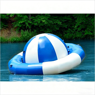 Water Park Inflatable Saturn Rocker , Attractive Blue Inflatable Water Game Spinner