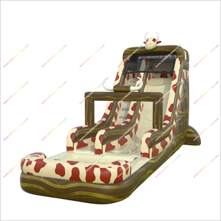Cow-Themed Water Slide Inflatable Bounce House Best Backyard Party Commercial Water Slide For Pool