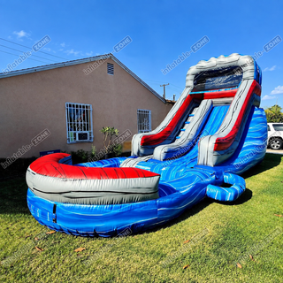 Transform any event with our Water Slide Splash Inflatable! This huge bounce house features a large waterslide and an inflatable pool, perfect for commercial use or big backyard parties. Easy to set up and built to last, it promises endless hours of fun and excitement for kids and adults alike. Dive into the ultimate splash adventure!