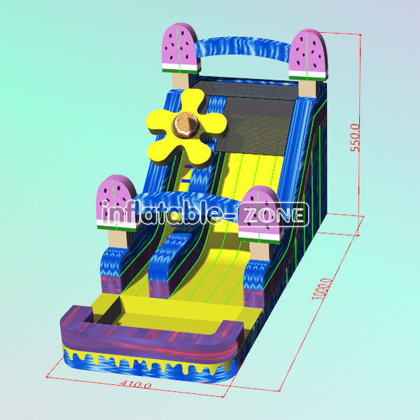 Inflatable-Zone Design Ice Cream Waterslide Outdoor Cool Popsicles Inflatable Water Slide With Splash Pool