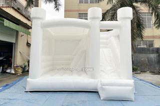 Inflatable Wedding Bounce House Combo Commercial Jumper White Bouncy Castle With Slide For Parties Near Me