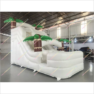 White Water Slide Inflatable Professional Playground Equipment Tall Inflatable Palm Tree Blowup Waterslide For Pool
