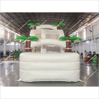White Water Slide Inflatable Professional Playground Equipment Tall Inflatable Palm Tree Blowup Waterslide For Pool