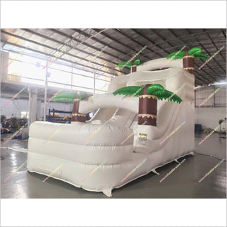 White Water Slide Inflatable Professional Playground Equipment Tall Inflatable Palm Tree Blowup Waterslide For Pool