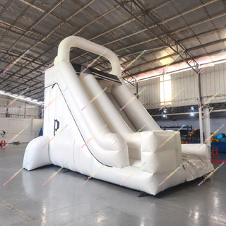 Experience endless summer fun with this white commercial blow up slide, perfect for outdoor playgrounds, water parks, rental businesses, schools, and backyard events. Built from heavy-duty commercial-grade PVC with reinforced stitching, it offers excellent durability, quick inflation, and dependable safety. The spacious sliding lane and splash pool provide exciting entertainment for children and families, making every event memorable.