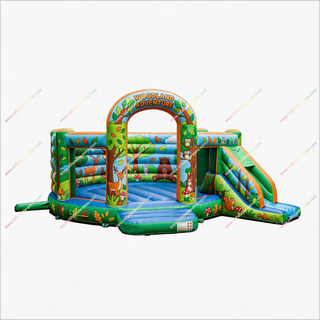 Woodland Adventure Inflatable Bouncer Combo Animal Jungle Party Inflatable Castle Bounce House With Slide Rental