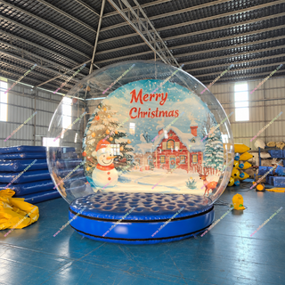 Get noticed this Xmas with our Human-Sized Inflatable Snow Globe! This versatile bubble dome doubles as a festive photo booth and a unique advertising space. Perfect for holiday parties, promotional events, or a fun sport bubble tent experience. Quick to inflate and guaranteed to attract a crowd for memorable photos.