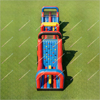 Max Challenge Yard Inflatable Obstacle Course Double Slide Playground Assault Courses For Sale