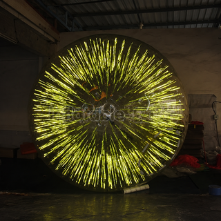 Experience the thrill with our Yellow Light Shining Zorb Ball! This inflatable flaming zorb ball adds a fiery touch to your adventures. With vibrant lighting effects, it's perfect for nighttime escapades. Get ready to roll in style with this illuminating inflatable zorb!