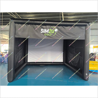 Best Rated Golf Simulators Cage Tent Portable Inflatable Golf Enclosure With Projection Screen For Golf Training