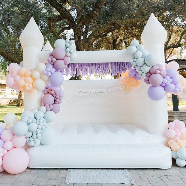 White blow up castle white bounce house wedding large white bounce house outdoor