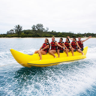 Brinquedos infláveis ​​aquáticos Banana Boat Esporte Jogos aquáticos ao ar livre Barco flutuante inflável de fileira única