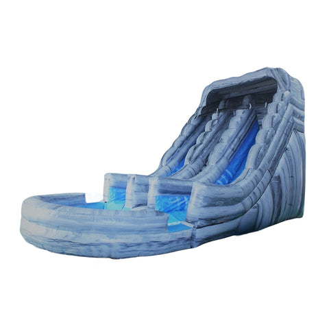 Marble Inflatable Water Slide Commercial Wave Large Splash Double Water Slide Into Pool