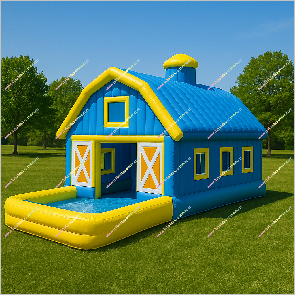 Garden House Inflatable Barn Pool Fun Water Toys Barn With Pool Outdoo