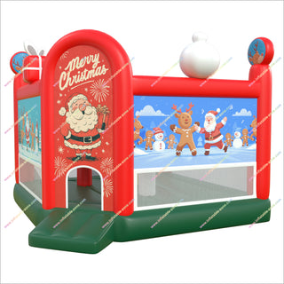 Merry Christmas Santa inflatable bounce house winter fun near me cheap bouncy castle rental