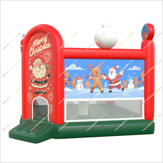 Merry Christmas Santa inflatable bounce house winter fun near me cheap bouncy castle rental