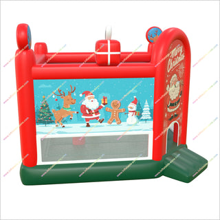 Merry Christmas Santa inflatable bounce house winter fun near me cheap bouncy castle rental