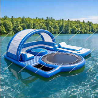 Inflatable Sofa Camping Floating Pool Dock Water Island Tent Inflatable Party Float With Trampoline