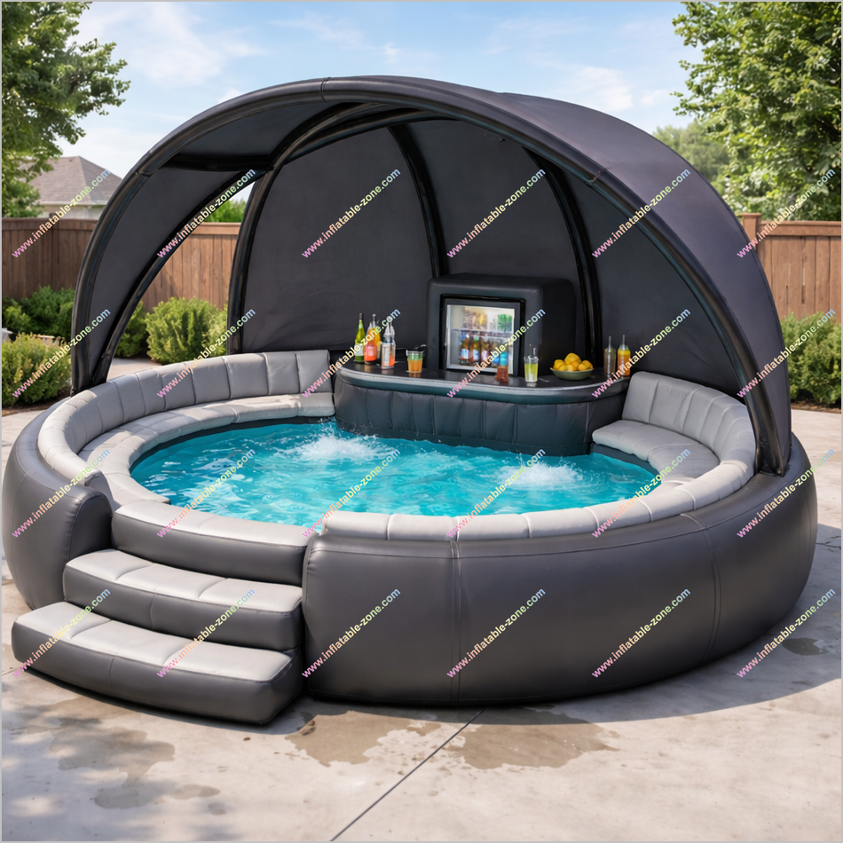 Backyard Luxury Inflatable Pool With Fridge Floating Bar Swimming Pool