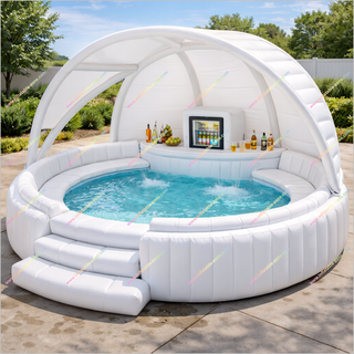 Inflatable Floating Bar Luxury Backyard Pool Family Party Inflatable Pool With A Fridge For Sale