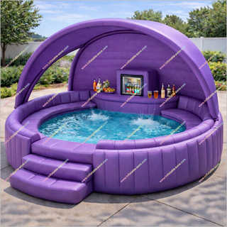 Luxury Outdoor Pool Small Built In Fridge Inflatable Family Pool Backyard Bliss Inflatable Pool With Fridge
