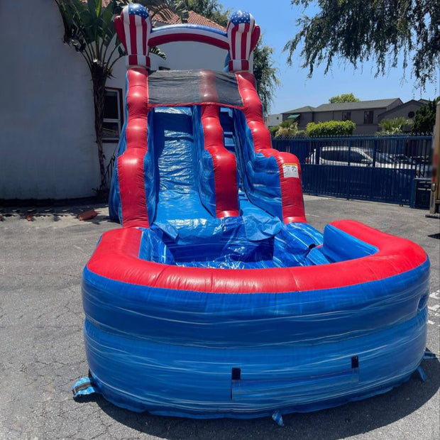 Water Splash Bounce Inflatable Pool Slide Stars Trampoline Giant Slip House Adults