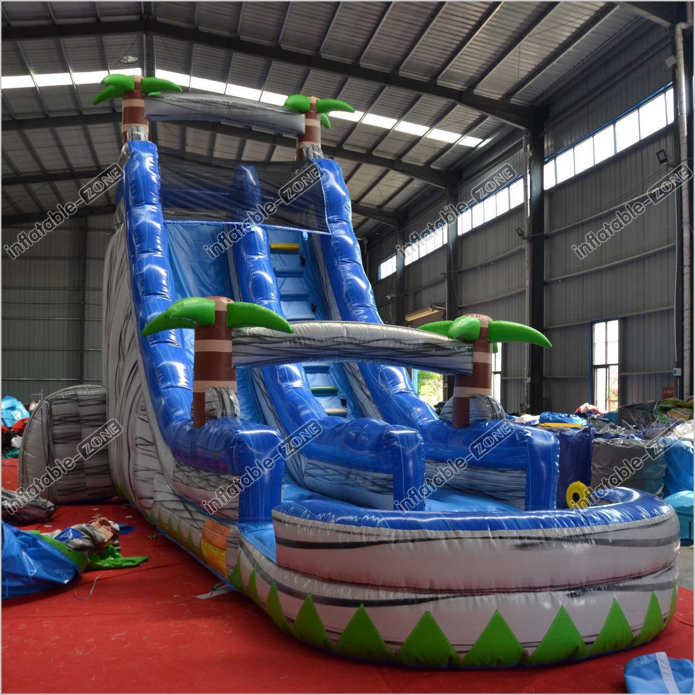 Happy Inflatable Pool Inflatable Water Slide Pool Blow Up Waterslide Blower Splash Happy ...