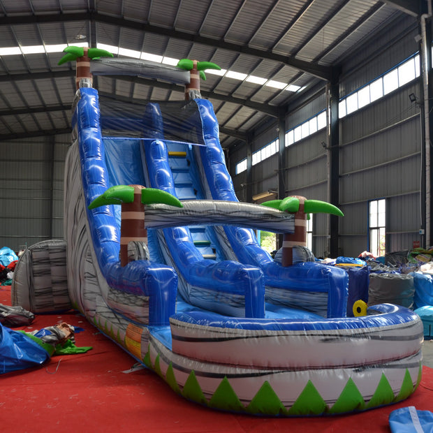 Inflatable Water Slide Pool Blow Up Waterslide Blower Splash Happy Inflatable  Pick Up Bouncy Castle