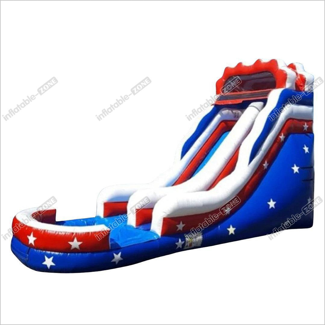 Sunny Fun Large Inflatable Water Slide With Pool Sports Stars And Stri