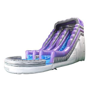 Purple Rush Water Slide Inflatable Blow Up Dual Lane Water Slide With Pool For Backyard Bouncers And Party