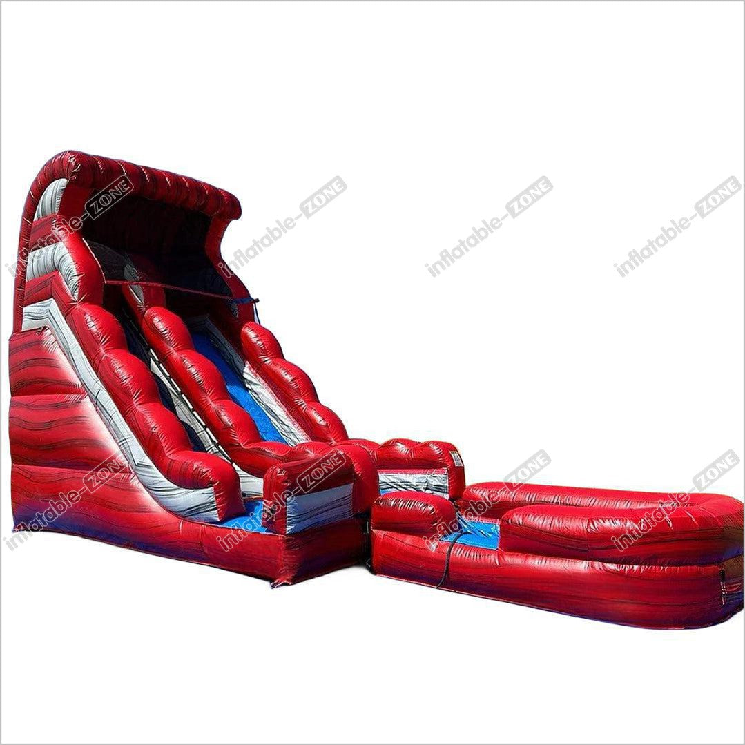 Inflatables Marble Water Slide Red Commercial Inflatable Wet Dry Slip ...