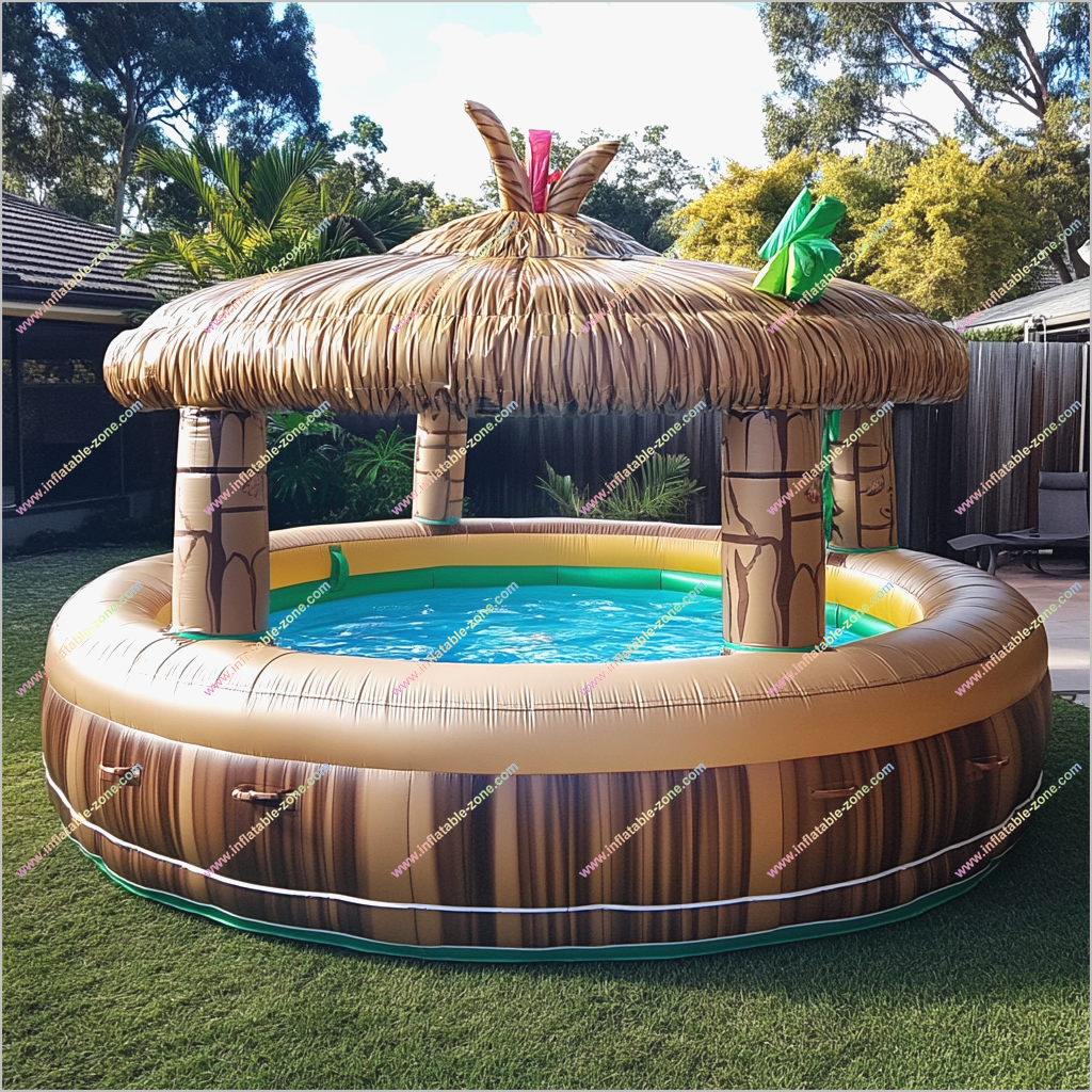 Inflatable Tiki Bar Pool Outdoor Water Swimming Inflatable Pool Tiki ...