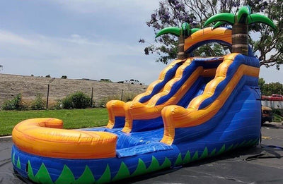 Commercial pools with water slides for adults inflatable nearby