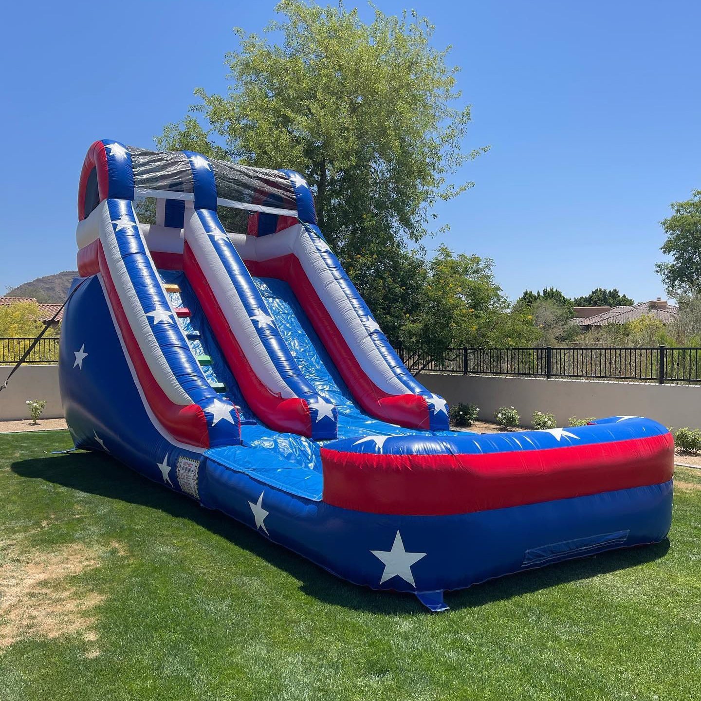 Bouncy Large Water Stars Inflatable Backyard Slide For Adults