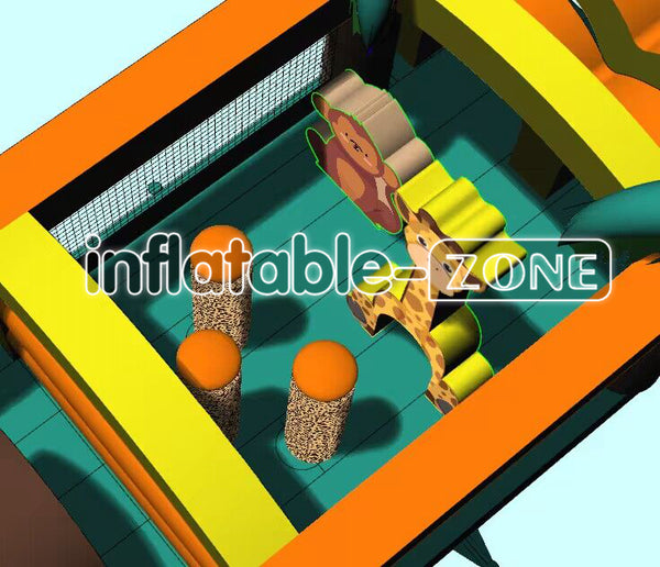 Inflatable-Zone Design Jungle Obstacle Course Outdoor Inflatable Challenge Course For Backyard
