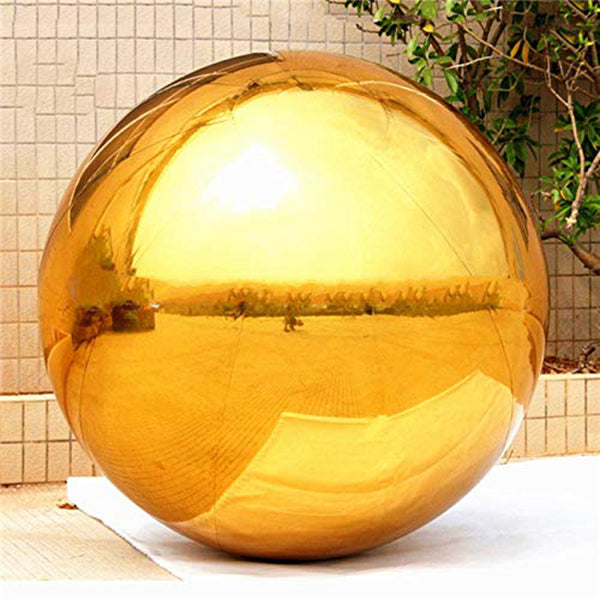 Gold Inflatable Mirror Ball Balloon Giant Mirror Sphere For Decoration Sealed Ball