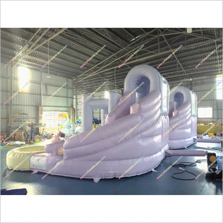 Best Soft Pastel Inflatable Bounce House With Slide And Pool Jumping Castle Waterslide Joy Combo