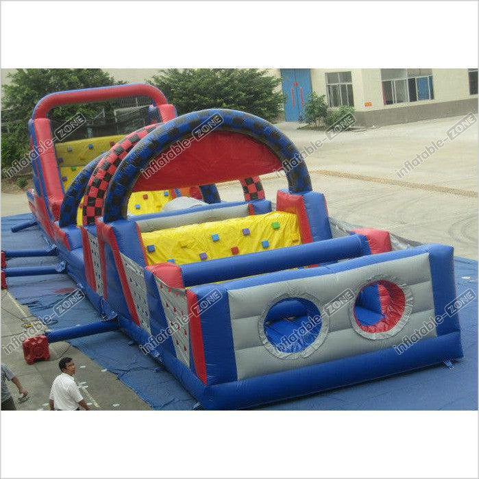 Long Track Professional Bounce House , Commercial Obstacle Bouncy Cast ...