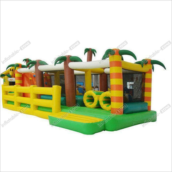 Coconut Tree Inflatable Bouncy Obstacle Course , Outdoor Playground Bl