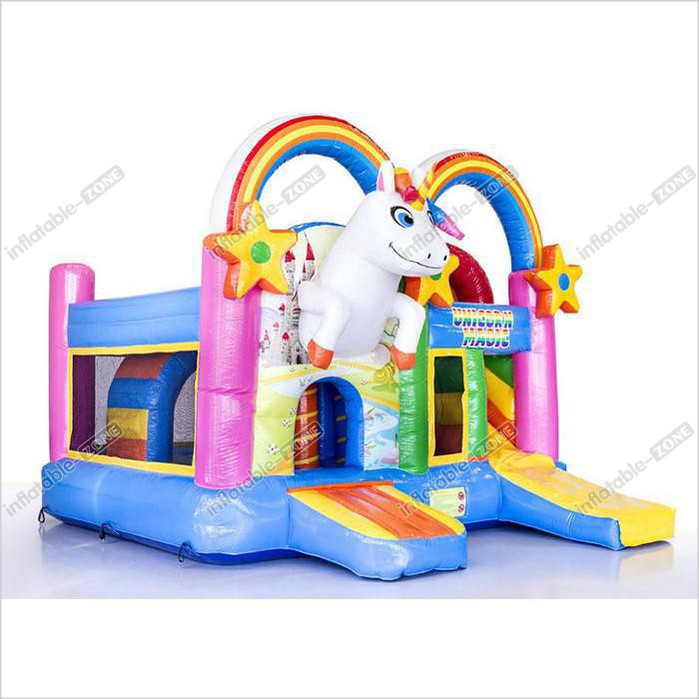 Colorful Unicorn Party Inflatable Bouncer Jumper Combo Ul En14960 Bv C