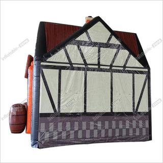 Inflatable Commercial Portable House Shaped Giant Inflatable Irish Bar Pub Tent Log Cabin Concession Stands Oxford Vip Lounge Room With Casks For
