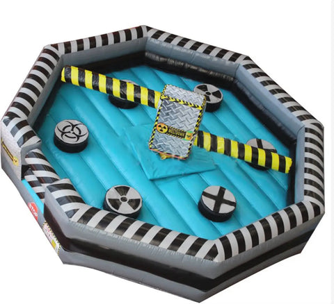 New Inflatable Toxic Meltdown Wipeout Eliminator Inflatable Wipeout Bouncer Game Sweeper for Adults