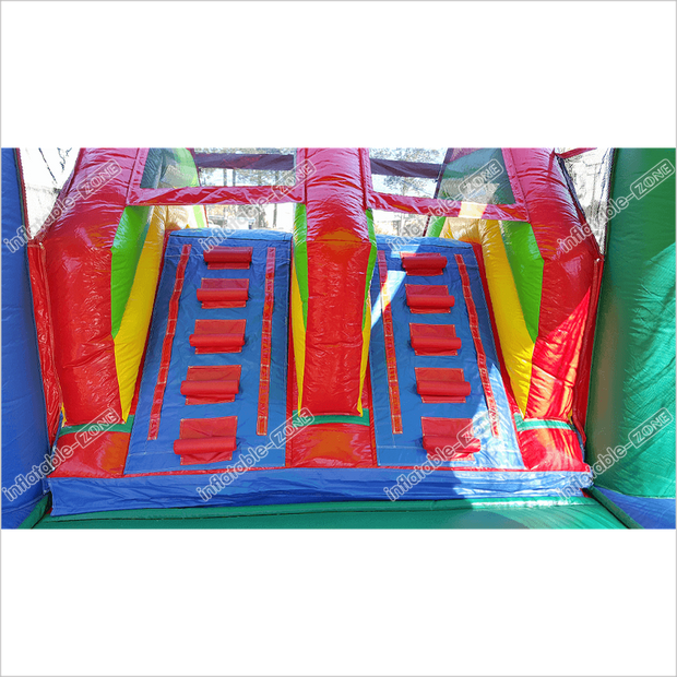Double Lanes Inflatable Water Bounce House Combo Durable Attractive Water Slide Bounce Castle Jumper