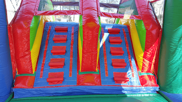 Double Lanes Inflatable Water Bounce House Combo Durable Attractive Water Slide Bounce Castle Jumper